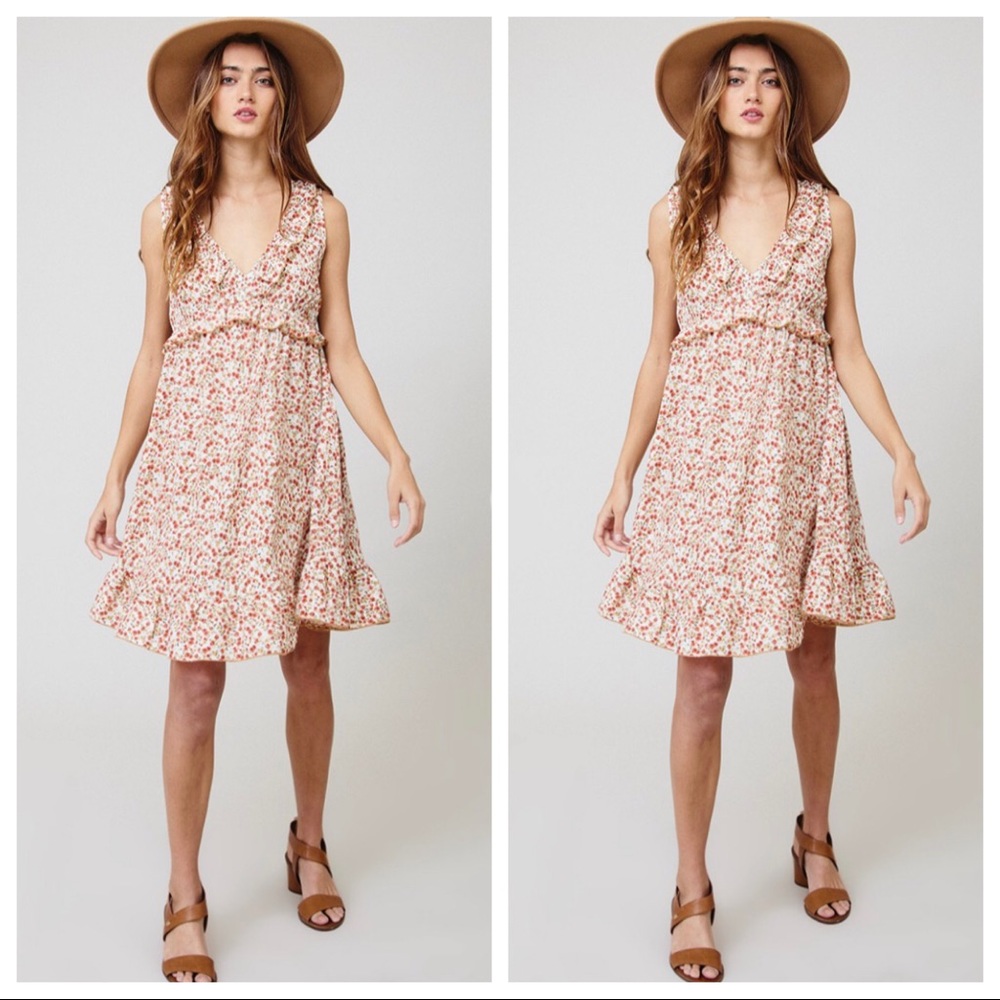 Boho Gypsy chic Dusty Floral V neck dress - Picture 5 of 5